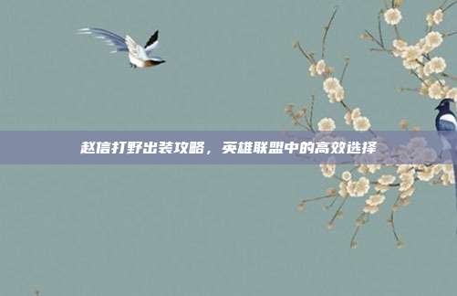 赵信打野出装攻略，英雄联盟中的高效选择