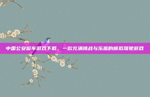 中国公安警车游戏下载,一款充满挑战与乐趣的模拟驾驶游戏