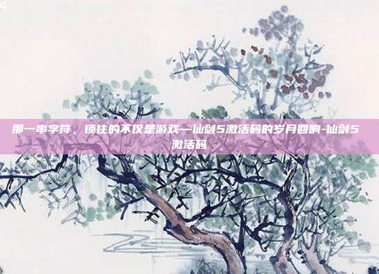 那一串字符，锁住的不仅是游戏—仙剑5激活码的岁月回响-仙剑5 激活码