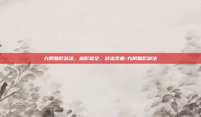九阴魅影剑法,幽影掠空,剑出无痕-九阴魅影剑法