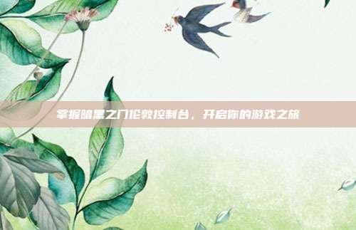 掌握暗黑之门伦敦控制台,开启你的游戏之旅