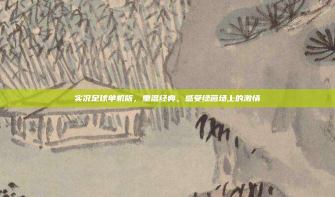 实况足球单机版,重温经典,感受绿茵场上的激情