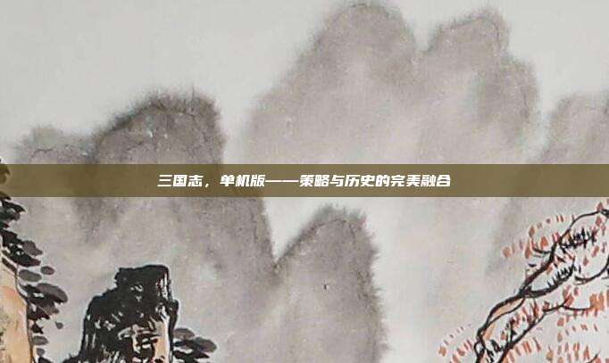三国志,单机版——策略与历史的完美融合