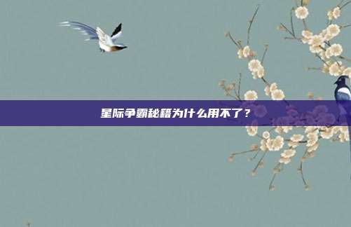 星际争霸秘籍为什么用不了？