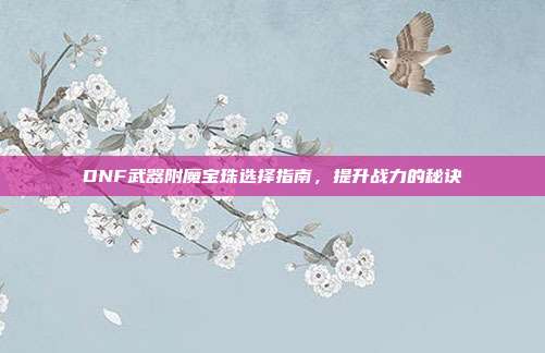 DNF武器附魔宝珠选择指南,提升战力的秘诀