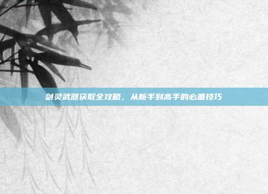剑灵武器获取全攻略，从新手到高手的必备技巧