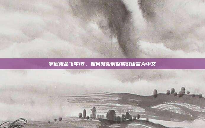 掌握极品飞车16，如何轻松调整游戏语言为中文