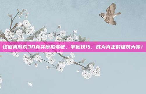 挖掘机游戏3D真实模拟驾驶，掌握技巧，成为真正的建筑大师！