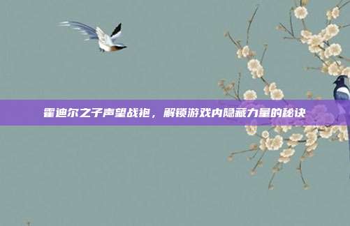 霍迪尔之子声望战袍，解锁游戏内隐藏力量的秘诀