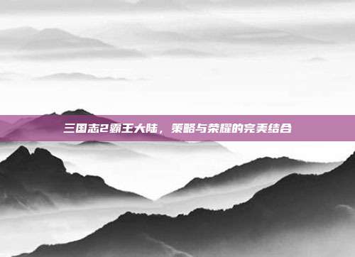 三国志2霸王大陆,策略与荣耀的完美结合