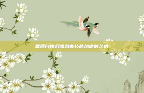 掌握自由幻想刺客技能加点的艺术
