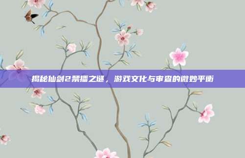 揭秘仙剑2禁播之谜,游戏文化与审查的微妙平衡