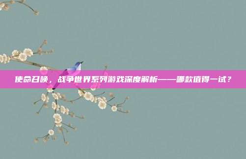 使命召唤,战争世界系列游戏深度解析——哪款值得一试?