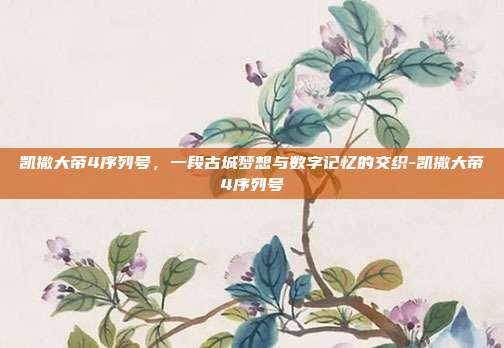 凯撒大帝4序列号，一段古城梦想与数字记忆的交织-凯撒大帝4序列号
