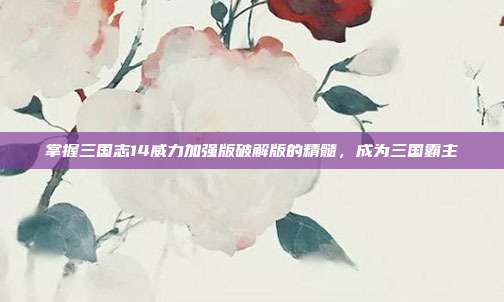 掌握三国志14威力加强版破解版的精髓,成为三国霸主