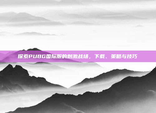 探索PUBG国际服的刺激战场,下载、策略与技巧