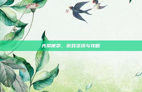 光荣使命，游戏资讯与攻略