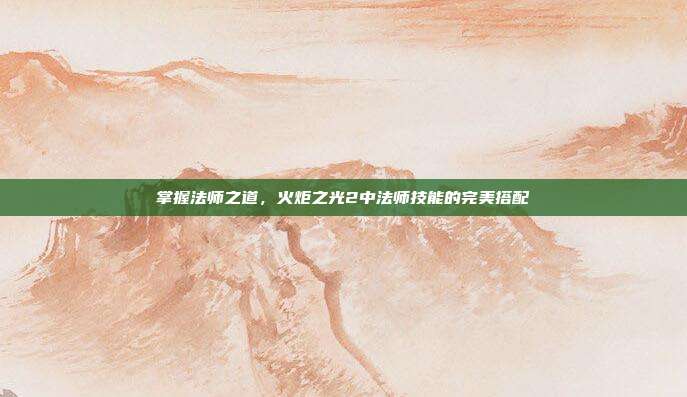 掌握法师之道,火炬之光2中法师技能的完美搭配