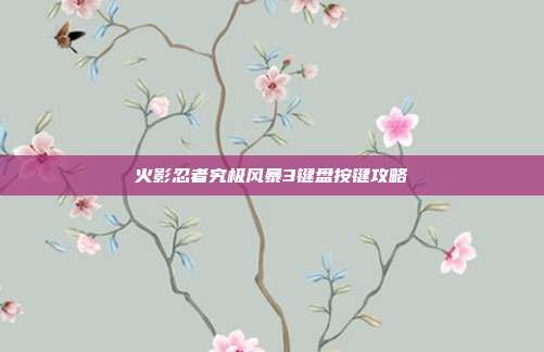 火影忍者究极风暴3键盘按键攻略