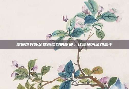 掌握世界杯足球直播网的秘诀,让你成为游戏高手