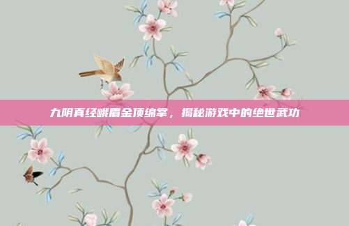 九阴真经峨眉金顶绵掌，揭秘游戏中的绝世武功