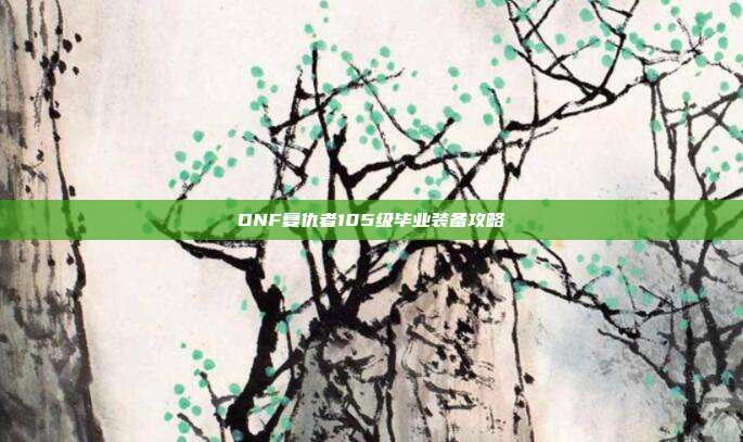 DNF复仇者105级毕业装备攻略