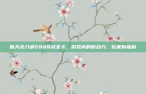 新天龙八部2888武圣卡,游戏内的新动力,玩家的福利