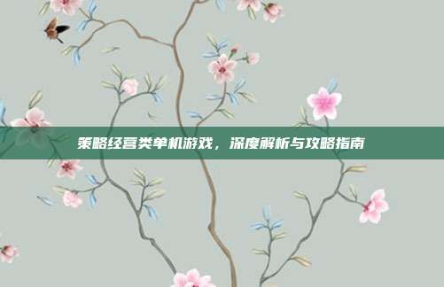 策略经营类单机游戏，深度解析与攻略指南