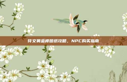 符文奥金棒图纸攻略,NPC购买指南