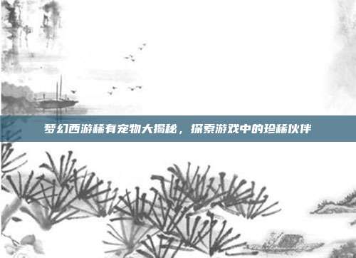 梦幻西游稀有宠物大揭秘,探索游戏中的珍稀伙伴