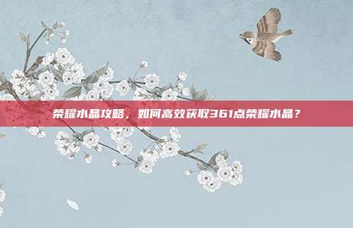 荣耀水晶攻略,如何高效获取361点荣耀水晶?