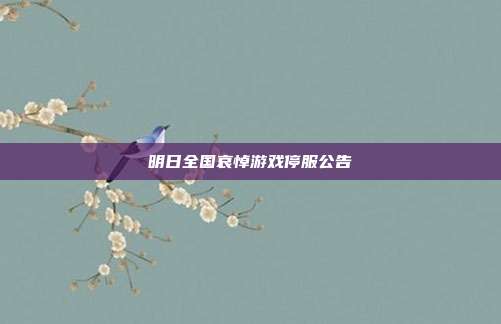 明日全国哀悼游戏停服公告
