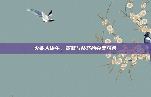 火柴人决斗，策略与技巧的完美结合
