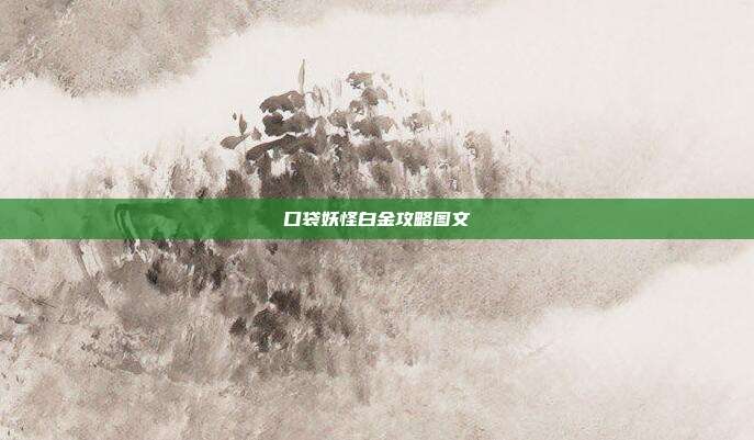 口袋妖怪白金攻略图文