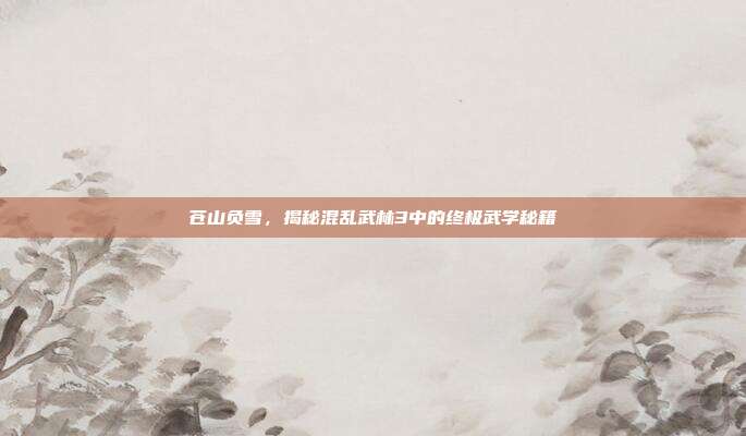 苍山负雪,揭秘混乱武林3中的终极武学秘籍