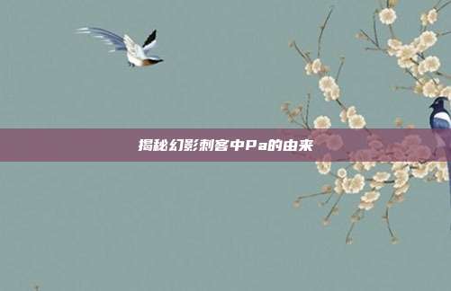 揭秘幻影刺客中Pa的由来
