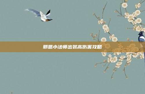 邪恶小法师出装高伤害攻略