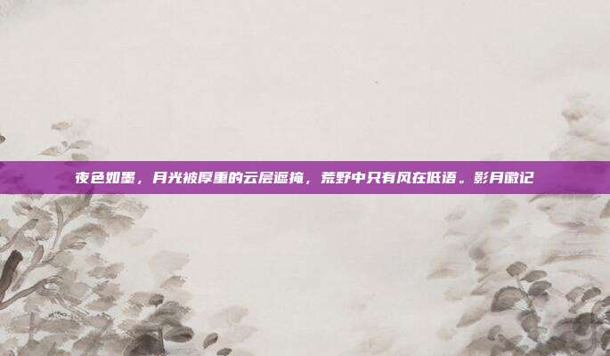 夜色如墨，月光被厚重的云层遮掩，荒野中只有风在低语。影月徽记