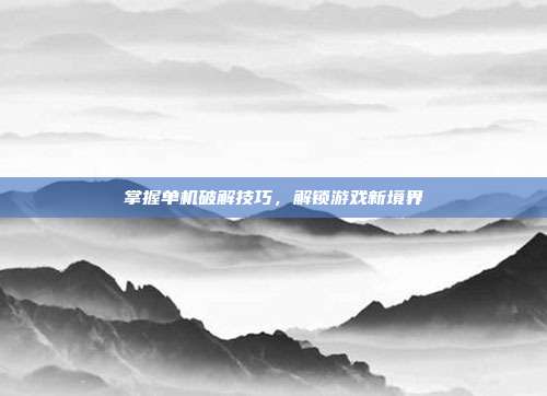 掌握单机破解技巧,解锁游戏新境界