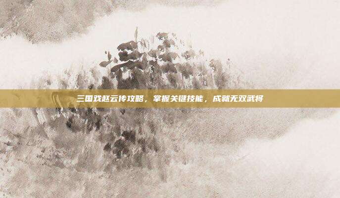三国戏赵云传攻略,掌握关键技能,成就无双武将