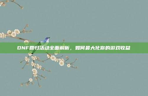 DNF回归活动全面解析,如何最大化你的游戏收益