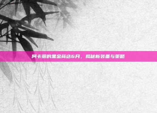 阿卡丽的黑金商店6月,揭秘新装备与策略