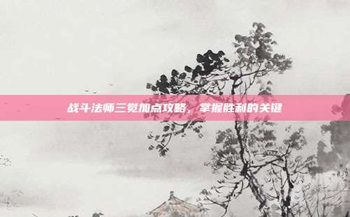 战斗法师三觉加点攻略,掌握胜利的关键