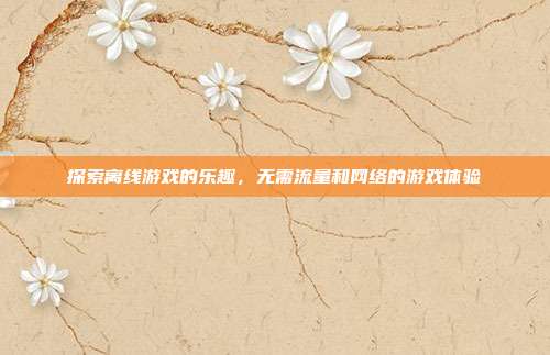 探索离线游戏的乐趣,无需流量和网络的游戏体验