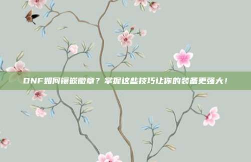 DNF如何镶嵌徽章？掌握这些技巧让你的装备更强大！
