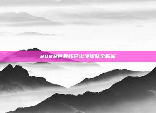 2022世界杯已出线球队全解析