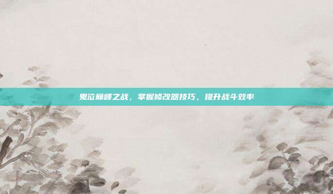 鬼泣巅峰之战,掌握修改器技巧,提升战斗效率