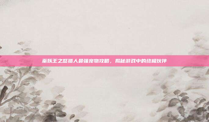 巫妖王之怒猎人最强宠物攻略，揭秘游戏中的终极伙伴