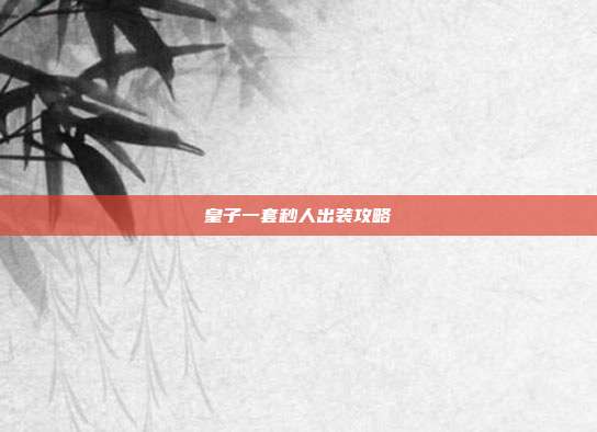 皇子一套秒人出装攻略