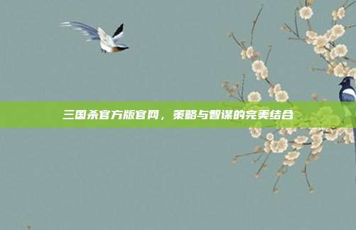 三国杀官方版官网,策略与智谋的完美结合